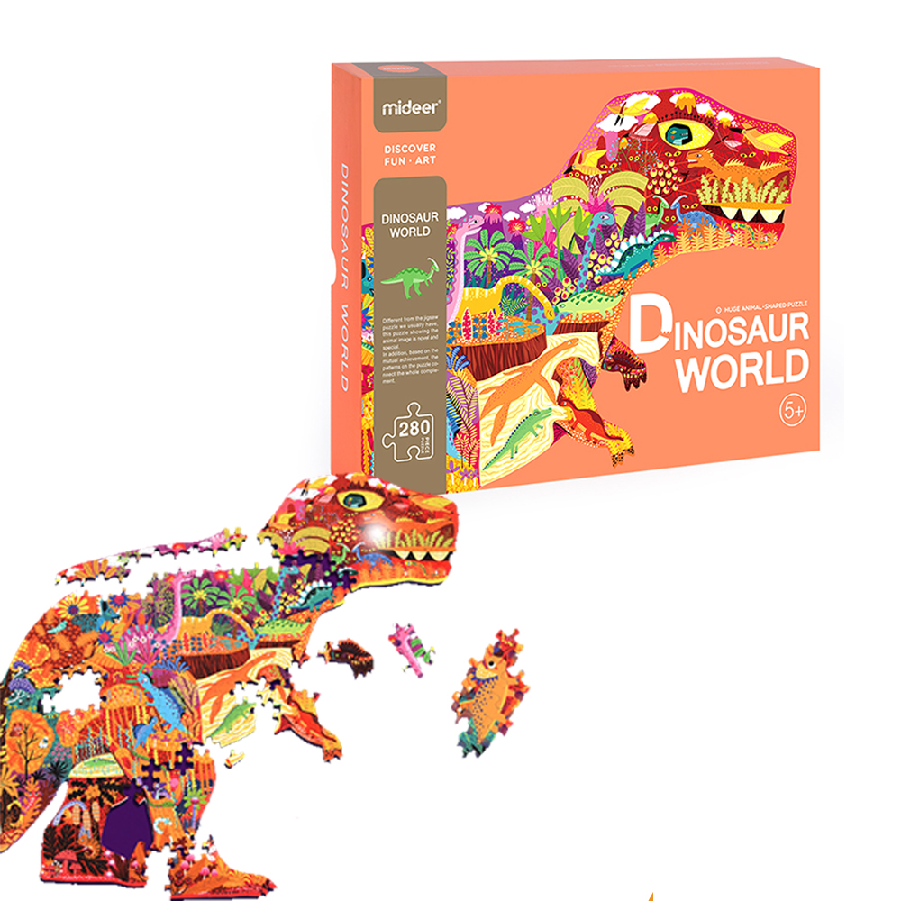 Xếp hình Thế Giới Khủng Long - Dinosaur World Mideer 280 Miếng Ghép MD3083