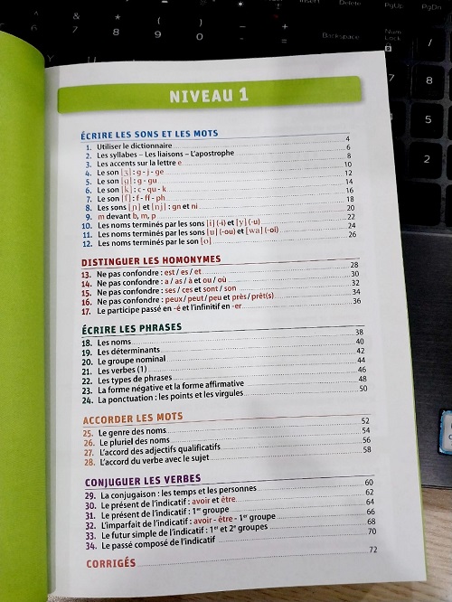 Sách Bài Tập Tiếng Pháp lớp 3,4,5 - 800 Exercices D'Orthographe - Grammaire - Conjugaison