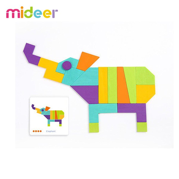 Bộ xếp hình gỗ tư duy Mideer nhiều màu Colorful Block Buddies - MD1082