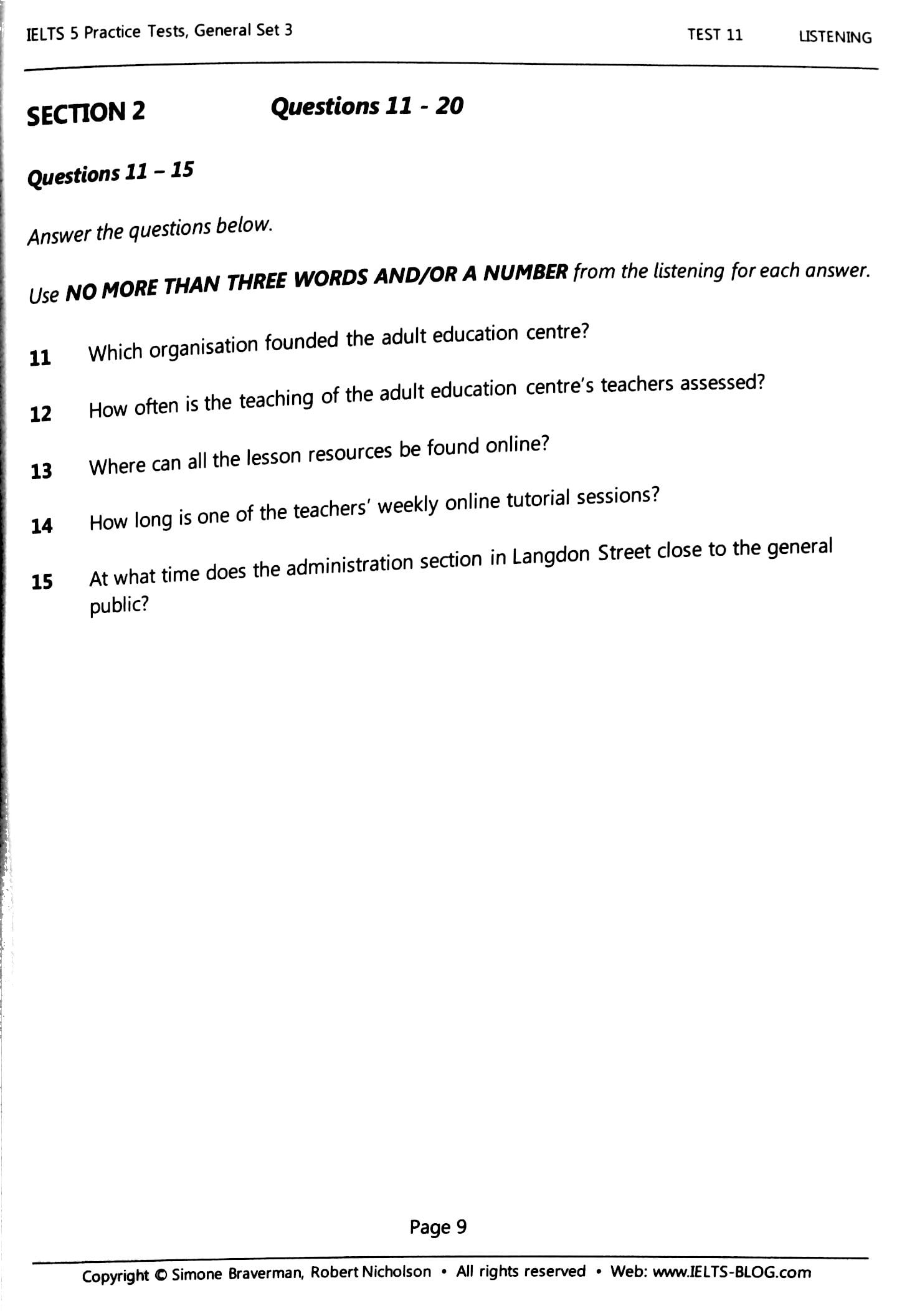 Ielts 5 Practice Tests - General Set 3