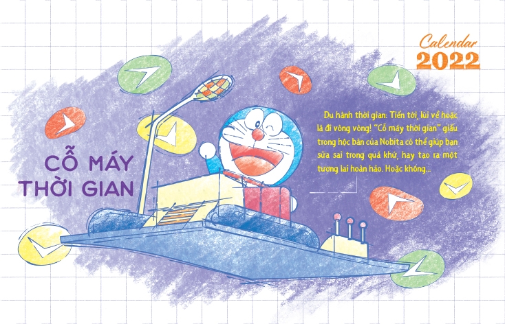 Lịch Để Bàn Doraemon 2022 - Tặng Kèm Sticker