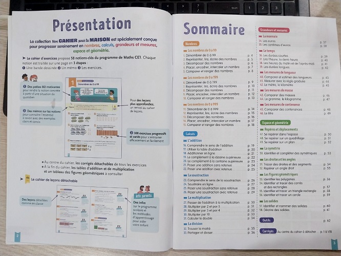 Sách Bài Tập Toán Tiếng Pháp Lớp 2 - Mon Cahier Pour La Maison Maths Ce1