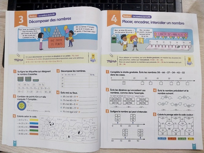 Sách Bài Tập Toán Tiếng Pháp Lớp 2 - Mon Cahier Pour La Maison Maths Ce1