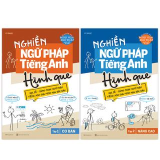 Combo Nghiền Ngữ Pháp Tiếng Anh Hình Que (Bộ 2 Tập:Cơ Bản+Nâng Cao)