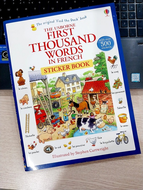 Sách Tiếng Pháp : The Usborne First Thousand Words In French ( Sticker Book)