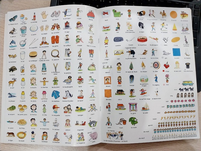 Sách Tiếng Pháp : The Usborne First Thousand Words In French ( Sticker Book)