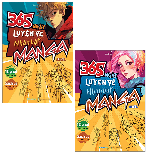 Combo 365 Ngày Luyện Vẽ Nhân Vật Manga (Bộ 2 Tập)